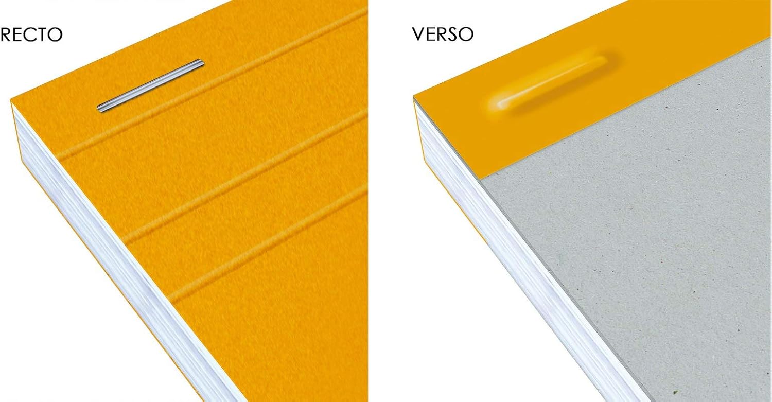 Detalle de OXFORD Lot de 5 Bloc-Notes Orange A5 Petits Carreaux 5mm 80 Feuilles Agrafées – Couverture Enduite Orange