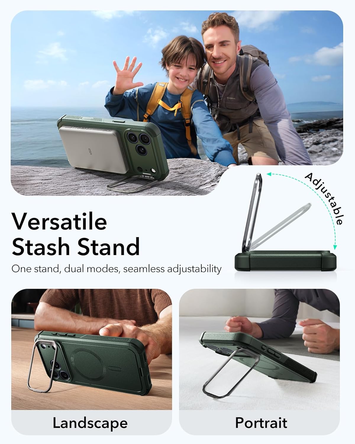 Thumbnail 4 de ESR Cyber Series iPhone 17 Pro Max Case with Stand in Green