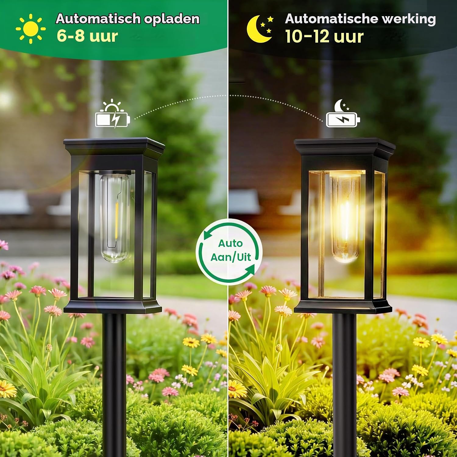 Thumbnail 1 de JOYCREATOR L-102 solarlampen voor buiten, set van 6, warmwit en IP65