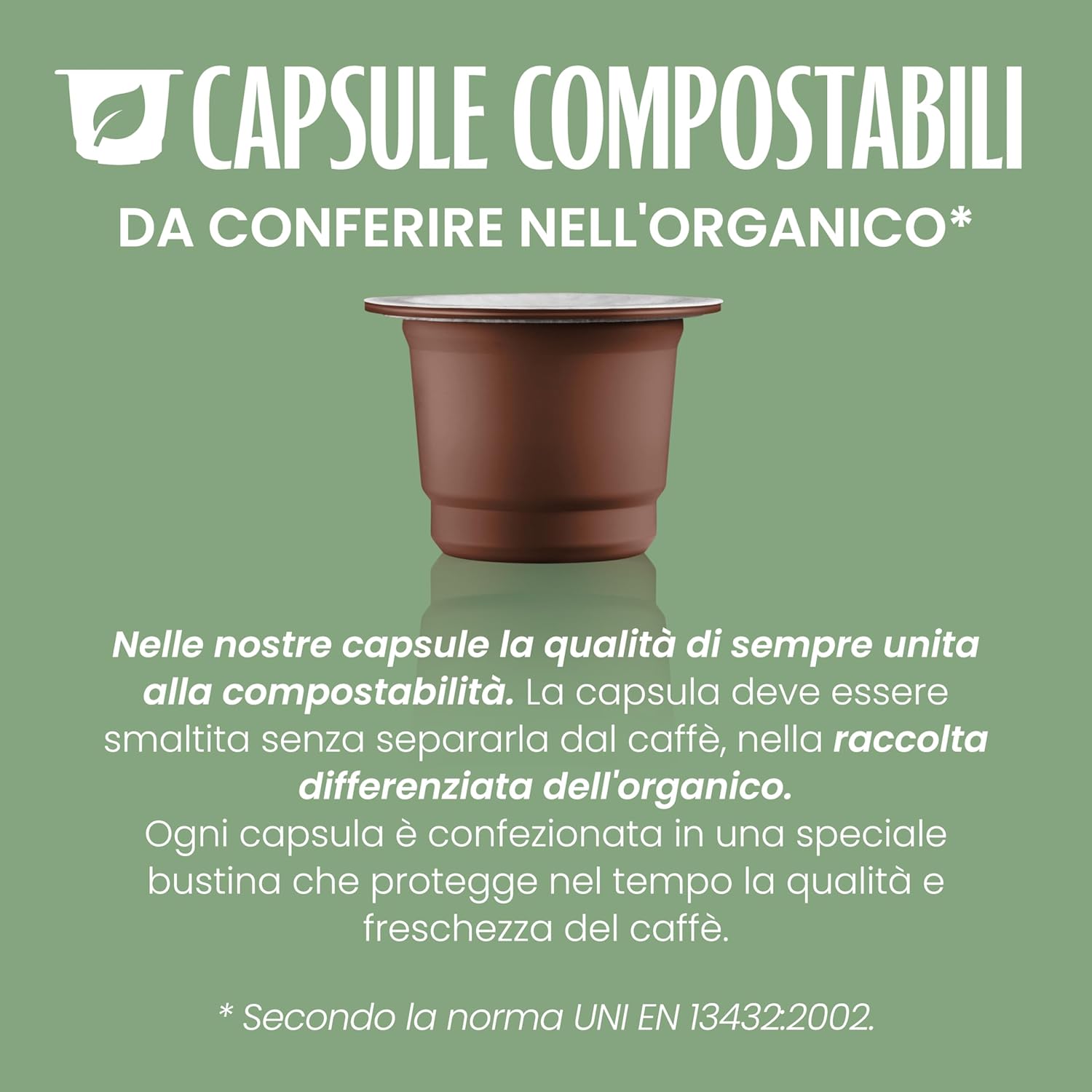 Detalle de Caffè Vergnano 1882 – 50 Capsule Oro: compatibile Nespresso ed Espresso1882, compostabili