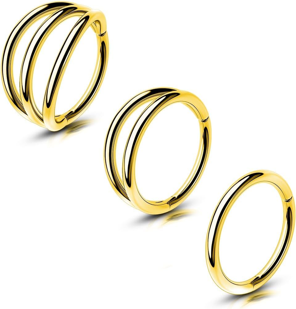 Detalle de OUFER Cartilage Earring Hoops 3pcs 16G 316L