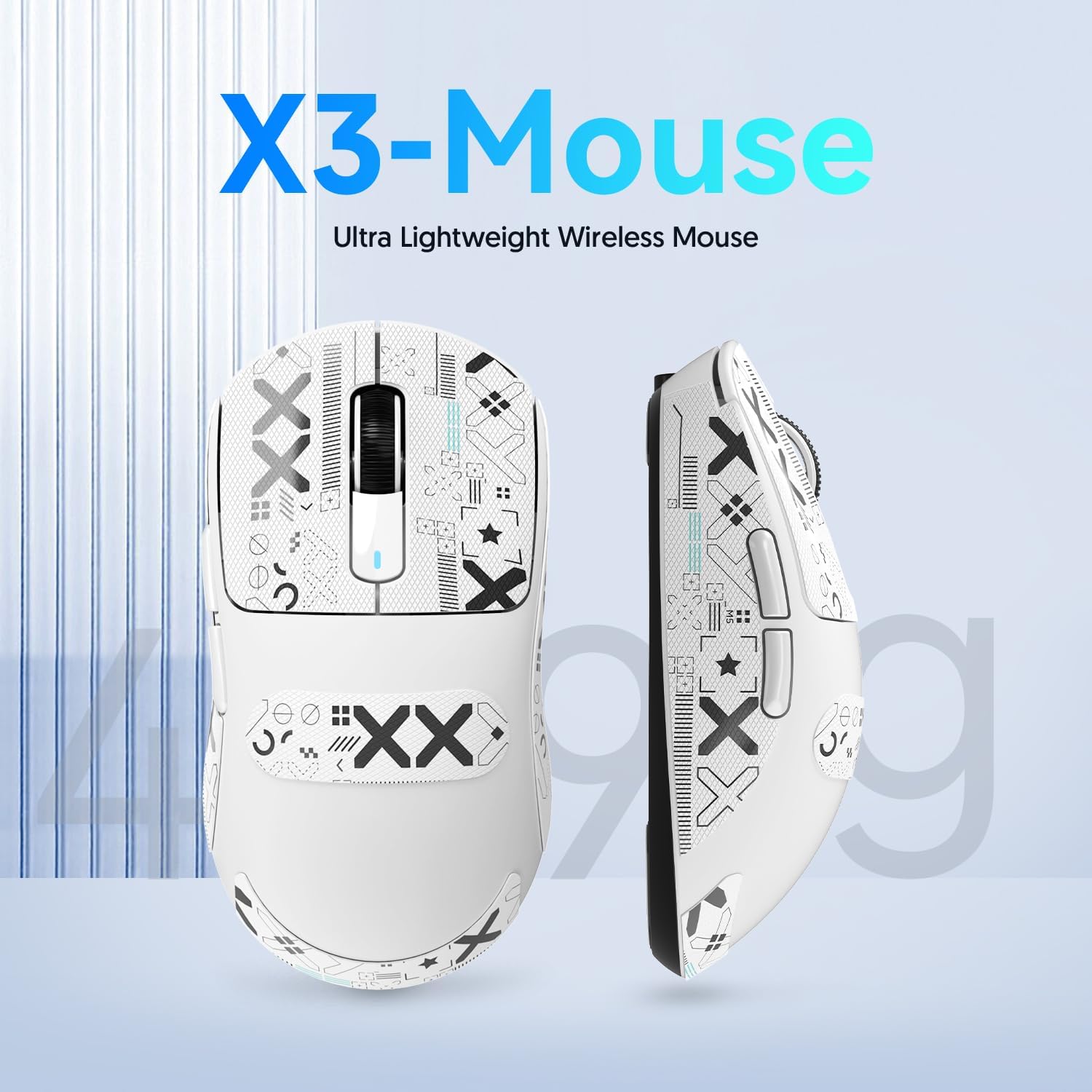Thumbnail 1 de ATTACK SHARK X3 49g: Souris de Jeu Ultra légère avec capteur PixArt PAW3395