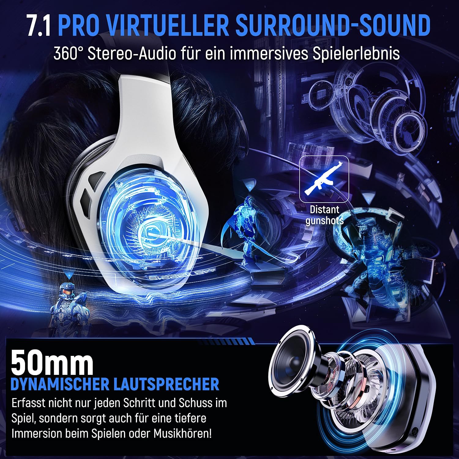 Detalle 2 de Tatybo WT01 Wireless Gaming Headset 35 Std 📧