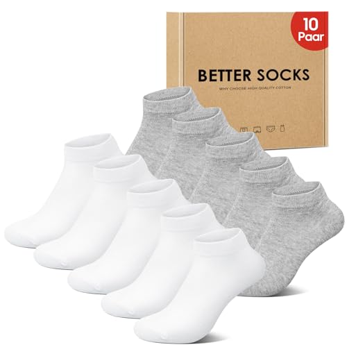 Detalle de IceReco 10 Paia Calze Corte da Uomo e Donna in Cotone Grigio – Comfort e Prestazioni Breathable