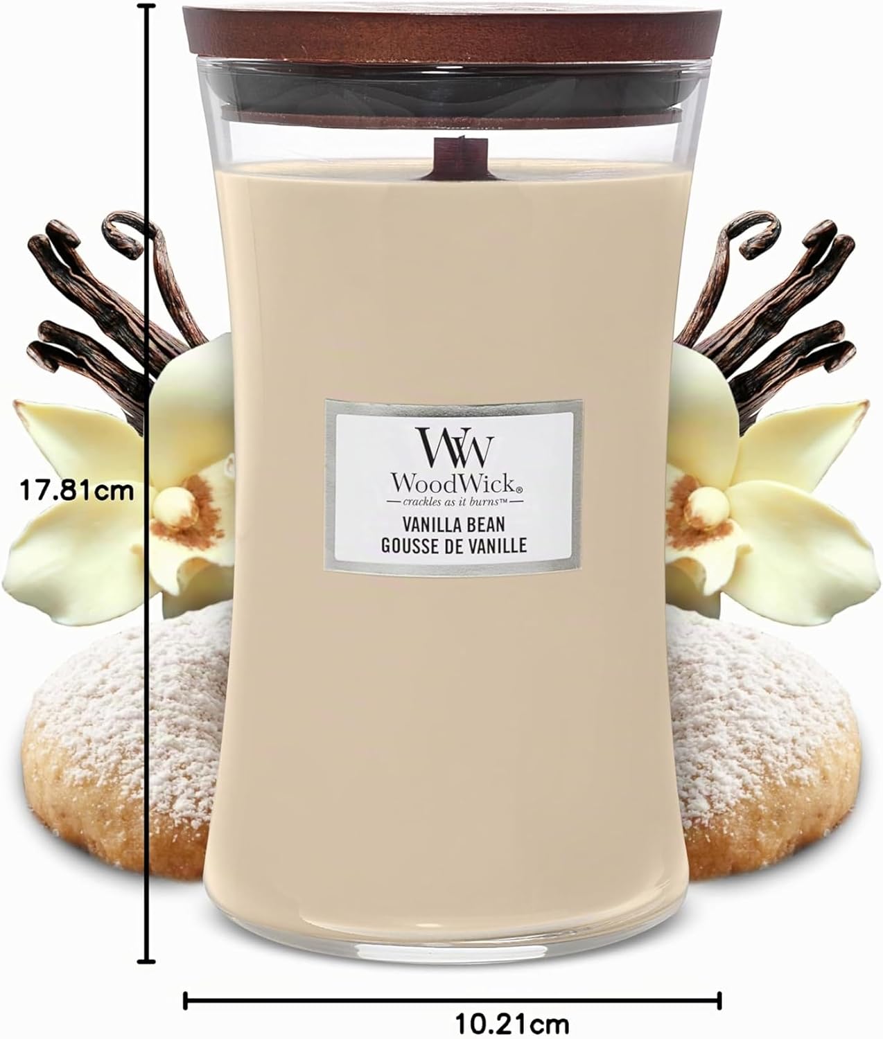 Thumbnail 6 de WoodWick Candela Grande Profumata Vanilla Bean con Stoppino Scoppiettante – Durata fino a 130 Ore