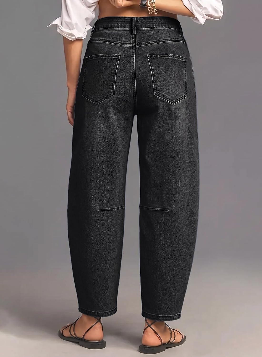 Detalle de Dokotoo Women's Boyfriend Barrel Jeans, Stretch Denim with a Tapered Ankle