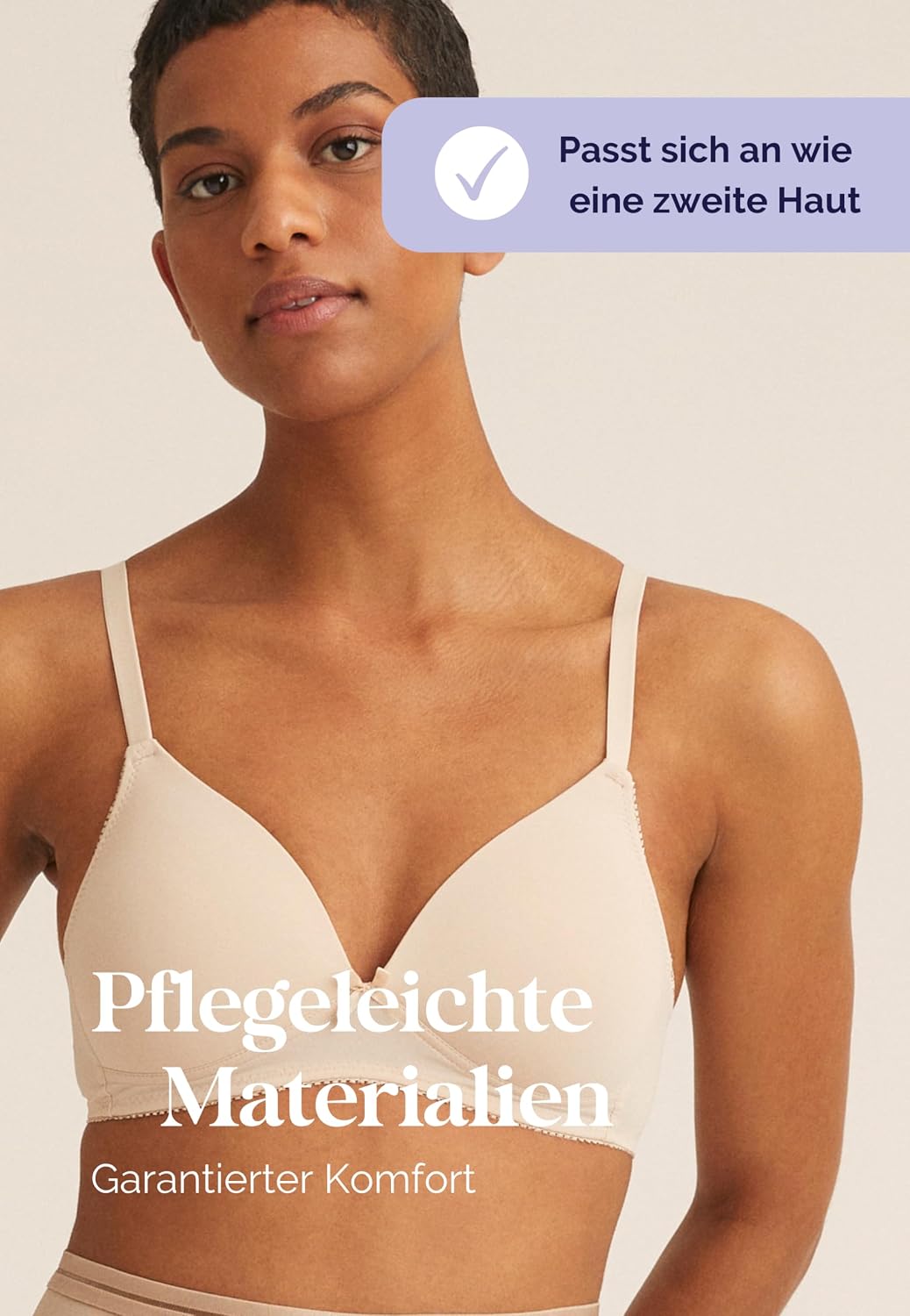 Detalle de Naturana Soft-BH ohne Bügel mit Schale – Cup A-D, optimaler Sitz und Halt