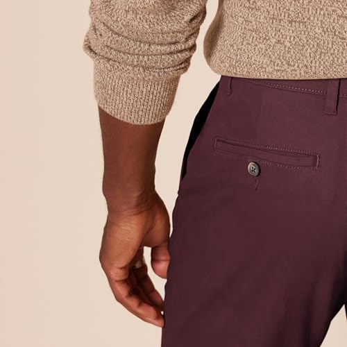 Thumbnail 4 de Amazon Essentials Pantalones Chinos Informales para Hombre con Elásticos, Corte Ajustado - Burdeos (33W/30L)