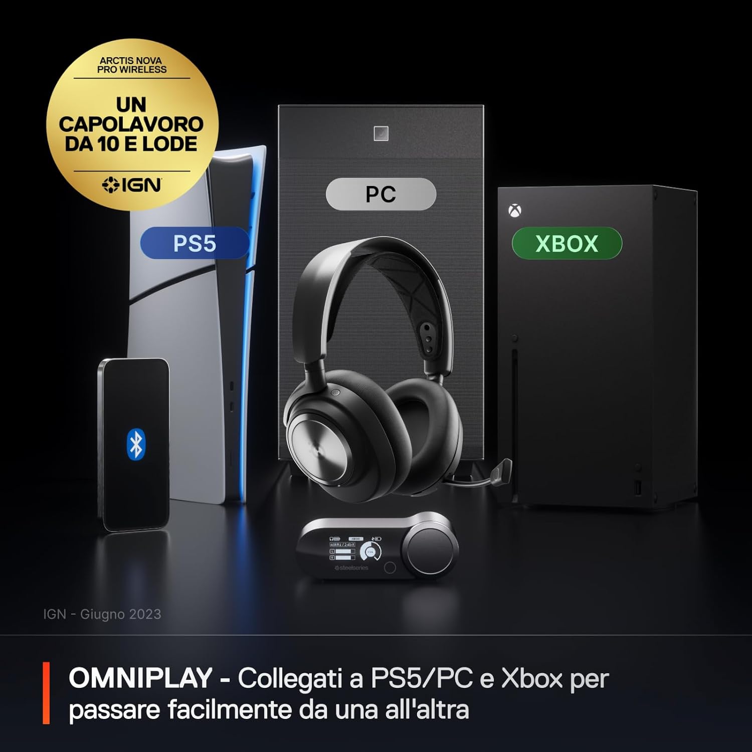 Thumbnail 3 de SteelSeries Arctis Nova Pro X wireless multi-sistema per Xbox e altro, con cancellazione attiva del rumore