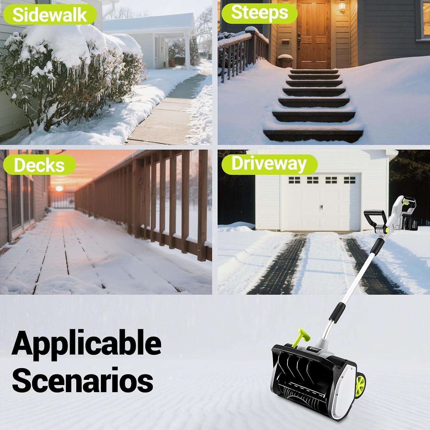 Thumbnail 6 de DEKOPRO DKPGSRA017B1 40V Cordless Snow Blower, 17-Inch, LED Light