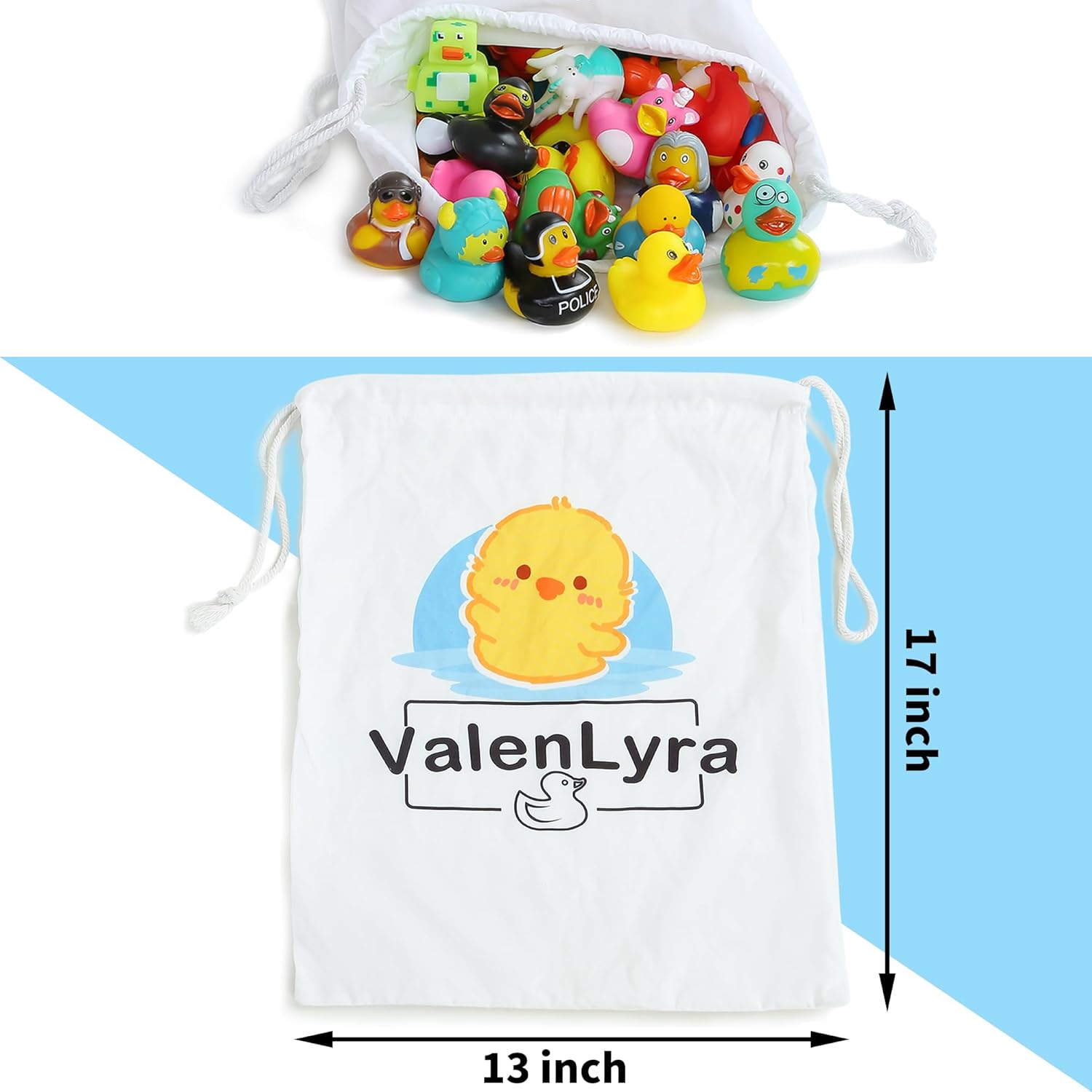 Detalle de ValenLyra 100-Pack Rubber Duck Set — 2.3" Bulk Floater Ducky Assortment