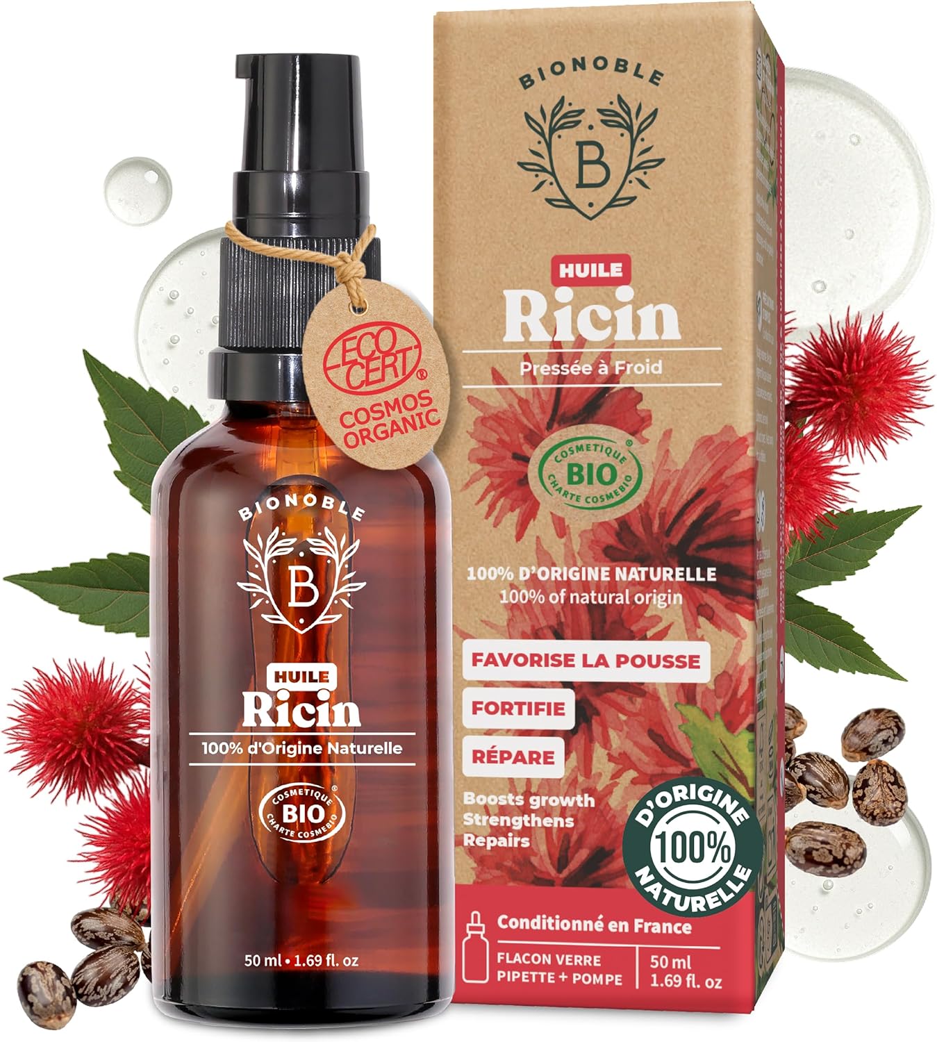 BIONOBLE Ricin Bio Pressé à Froid 50 ml