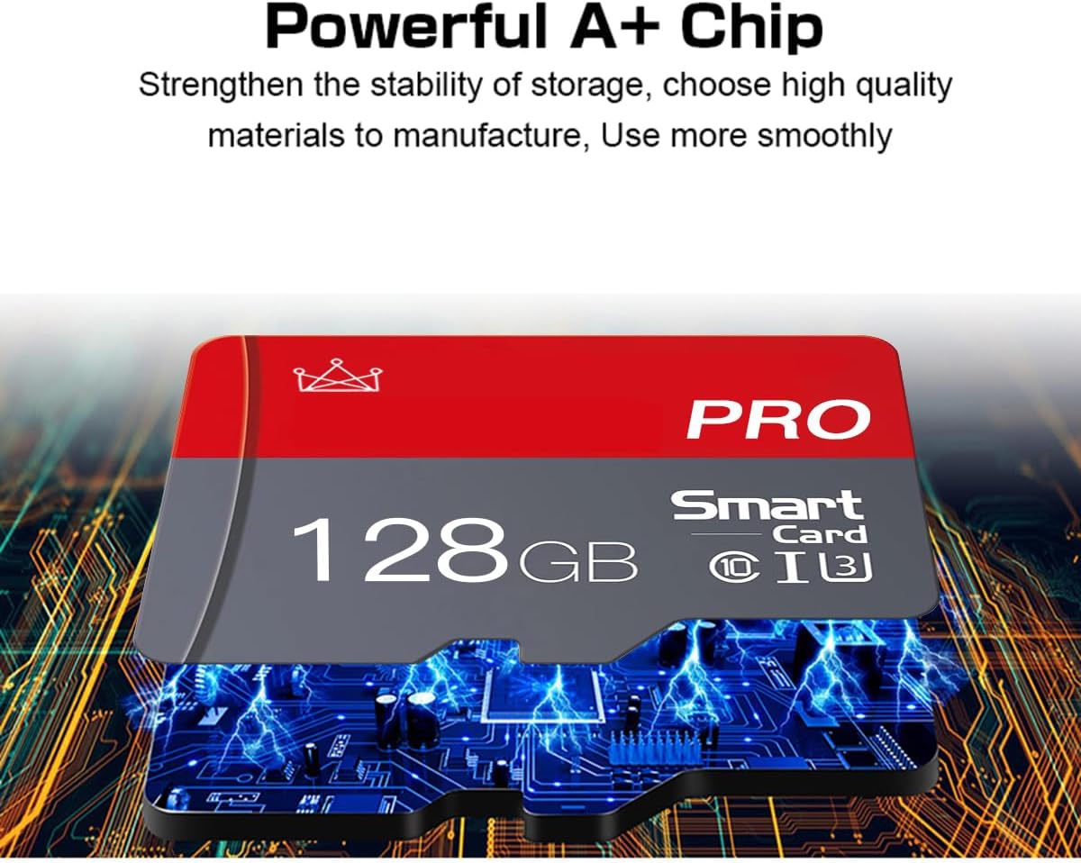 Detalle de 128GB Micro Memory Card Class 10 with Adapter (2-Pack) for Smartphones, Tablets, Drones
