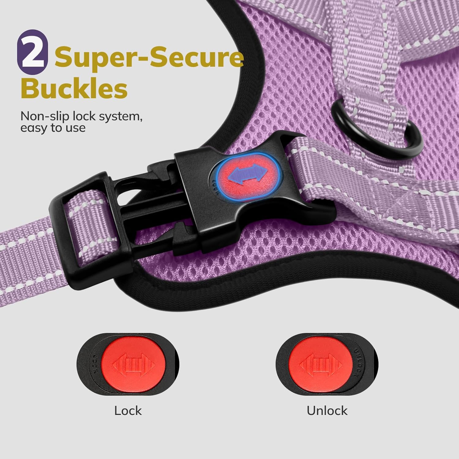 Detalle 2 de FAYOGOO Front Clip Adjustable Reflective Dog Harness & Lead Set – UK Suitable for Small to XL Dogs