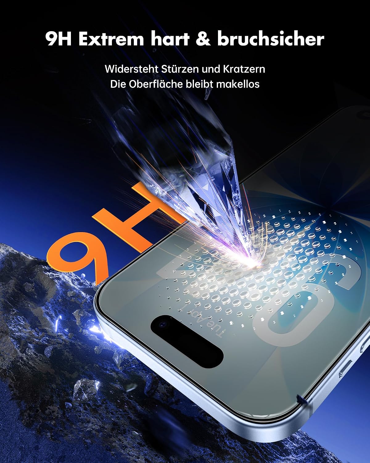 Detalle de UNBREAKcable Panzer Sichtschutz Glas für iPhone 17 (6,3 Zoll) – Privacy Screen mit Anti Spy, 2er Set