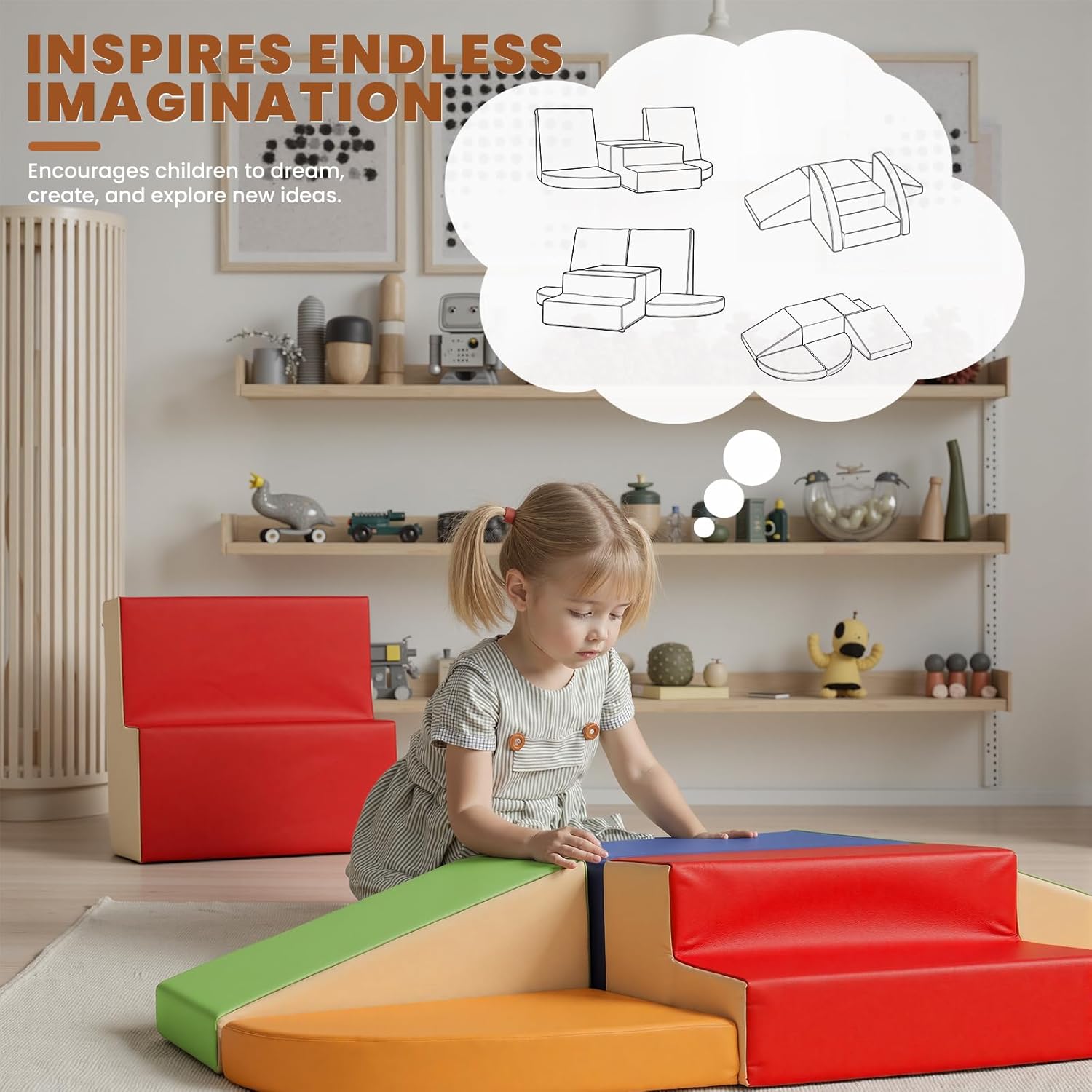 Thumbnail 5 de Hoohtoot Foam Climbing Blocks for Toddlers (6-Piece Soft Play Set) for Indoor Crawling & Climbing