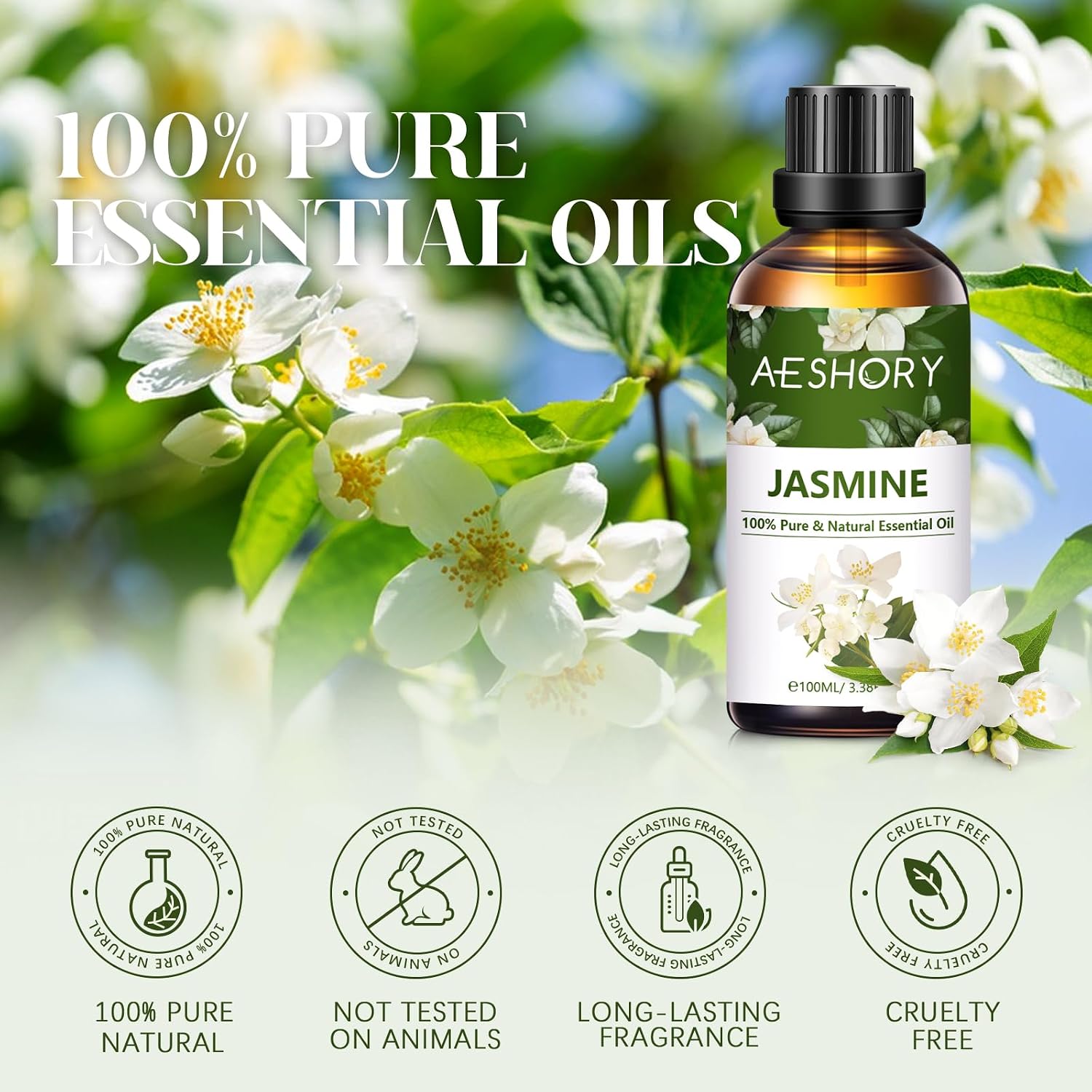 Detalle de Jasmine essential oil 100ml for diffusers