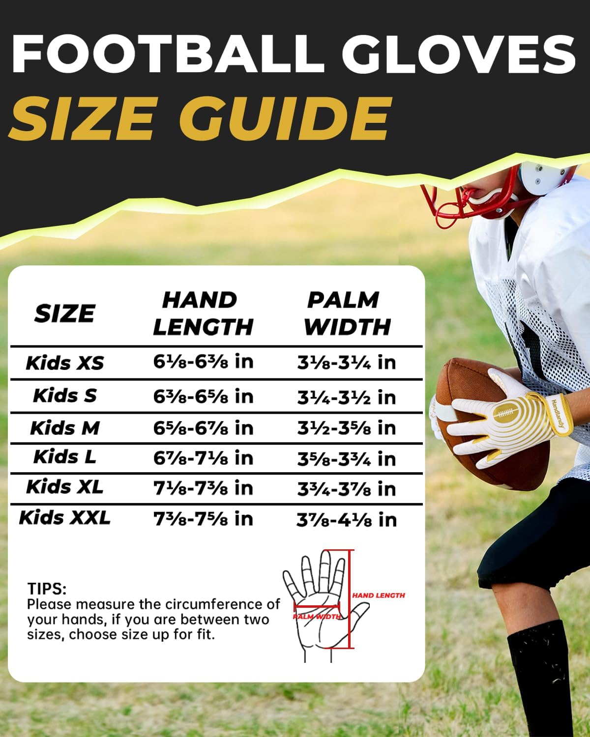 Thumbnail 5 de HANDLANDY Youth Football Gloves Super Grip