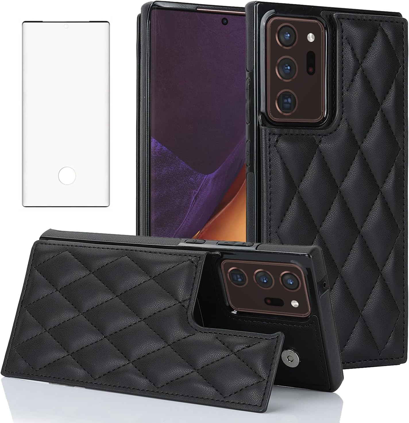 Thumbnail 5 de Asuwish wallet phone case for Samsung Galaxy Note 20 Ultra 5G (with screen protector & RFID card slots) – purple