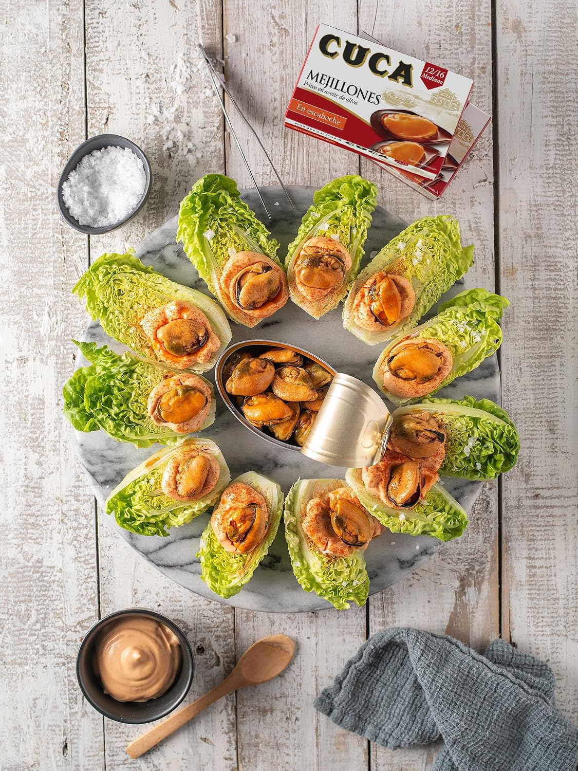 Detalle 2 de Mejillones Cuca en escabeche 12/16 piezas, pack de 5 latas 🦪