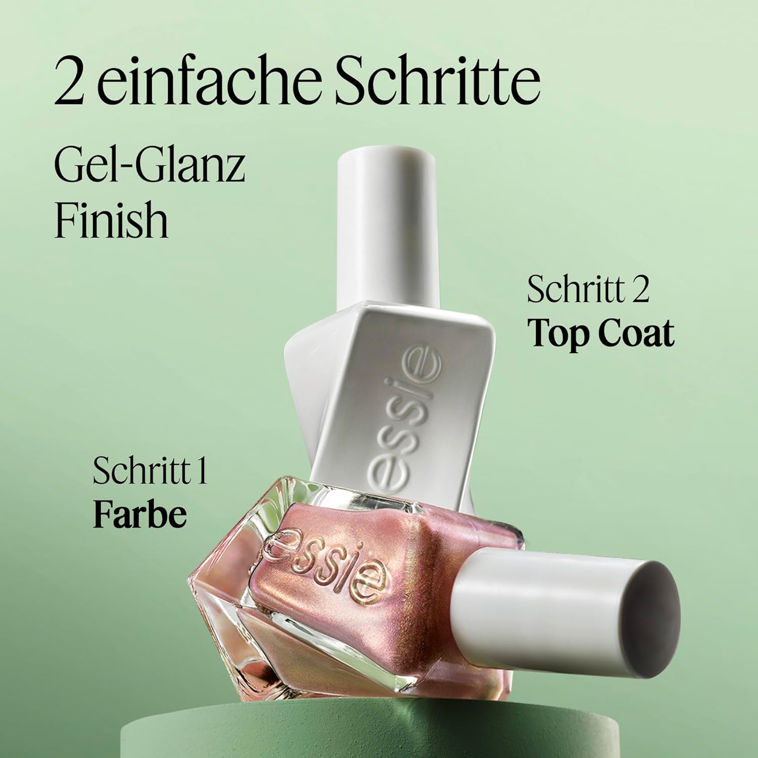 Detalle de Gel by Essie Top Coat – langanhaltender Glanz ohne UV-Licht, Transparent (Nr. 00), 13,5 ml