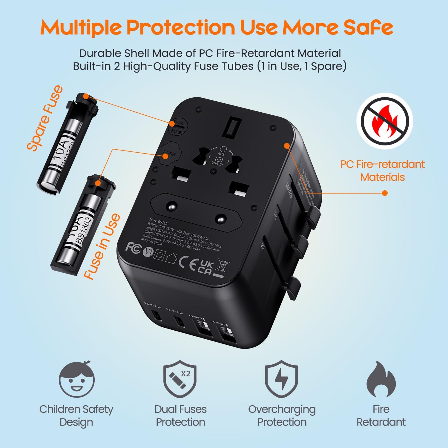 Thumbnail 6 de Bigfish Universal Travel Adapter with 2 USB‑C and 2 USB‑A