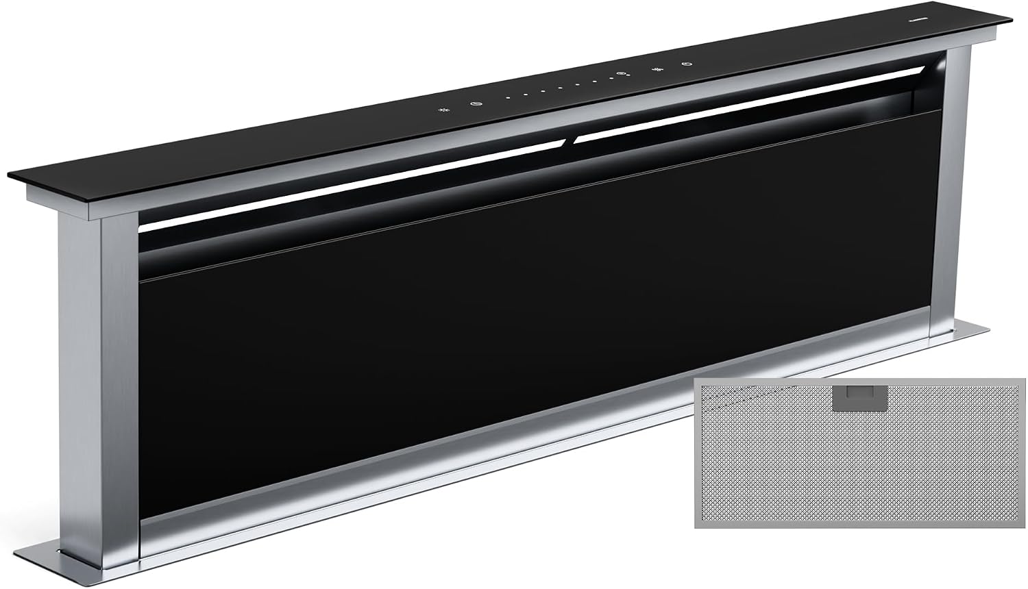 Detalle de Klarstein Royal Flush Eco – okap ścienny z LED w 9 kolorach, klasa A++