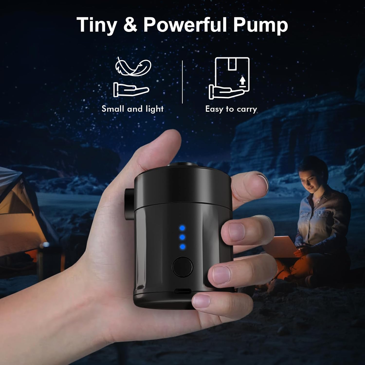 Thumbnail 5 de Mojimdo Portable Electric Air Pump for Inflatables – Rechargeable mini pump with 4 nozzles