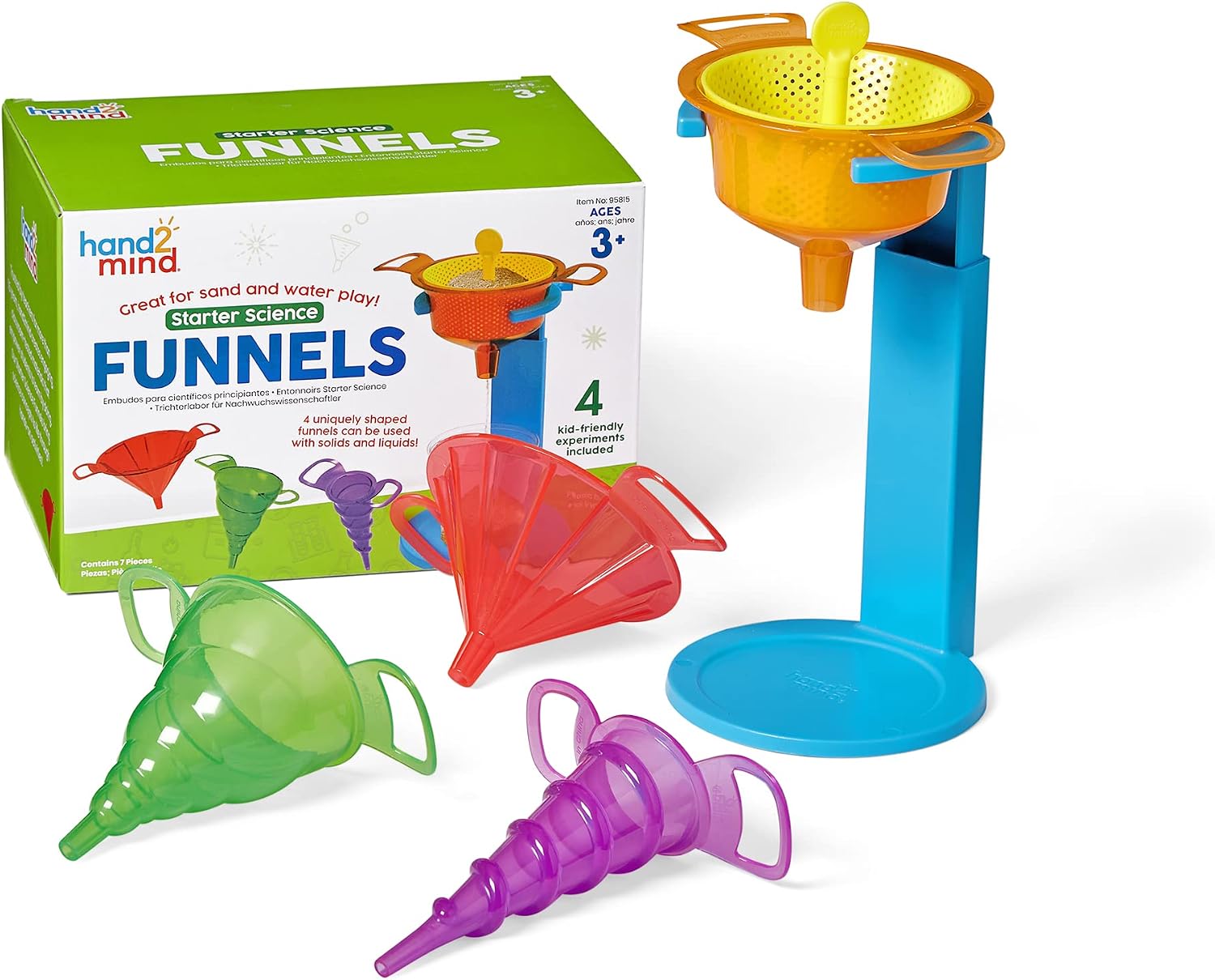 Detalle de Learning Resources Starter Science trechterset met zeef en verstelbare standaard