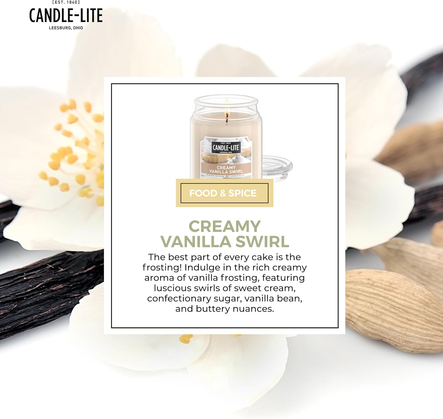Thumbnail 4 de Candle-lite Creamy Vanilla Swirl 18 oz Candle ๐ฏ