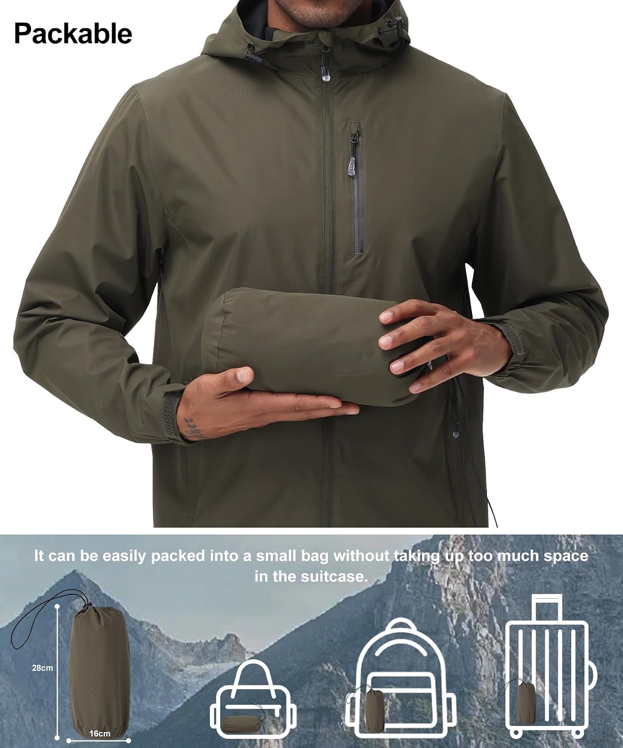 Thumbnail 6 de Huayuzh Waterproof Rain Jacket for Men