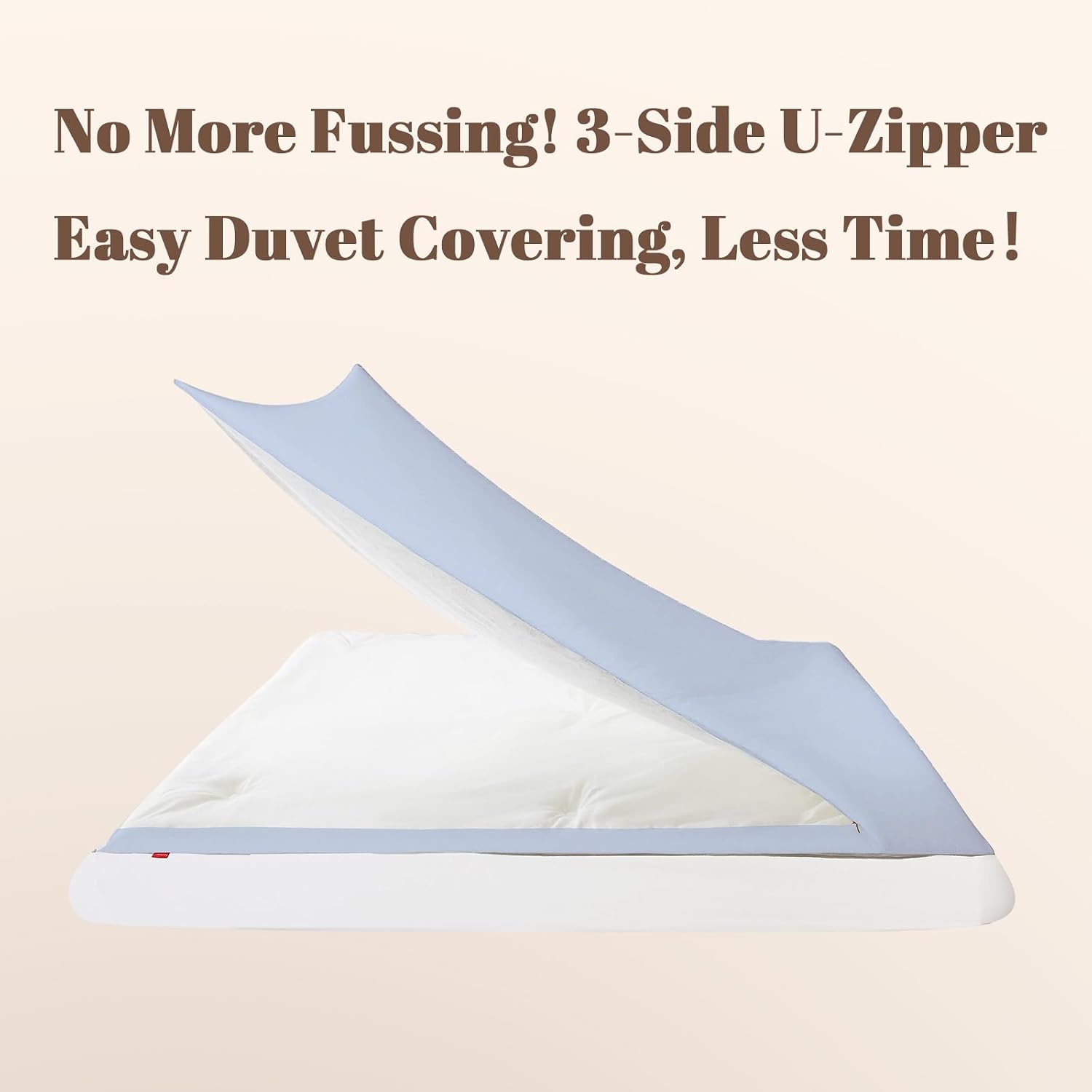 Thumbnail 3 de REDSSEN Cloud Blue 3-Side Opening Duvet Cover Set King (400TC Organic Cotton)