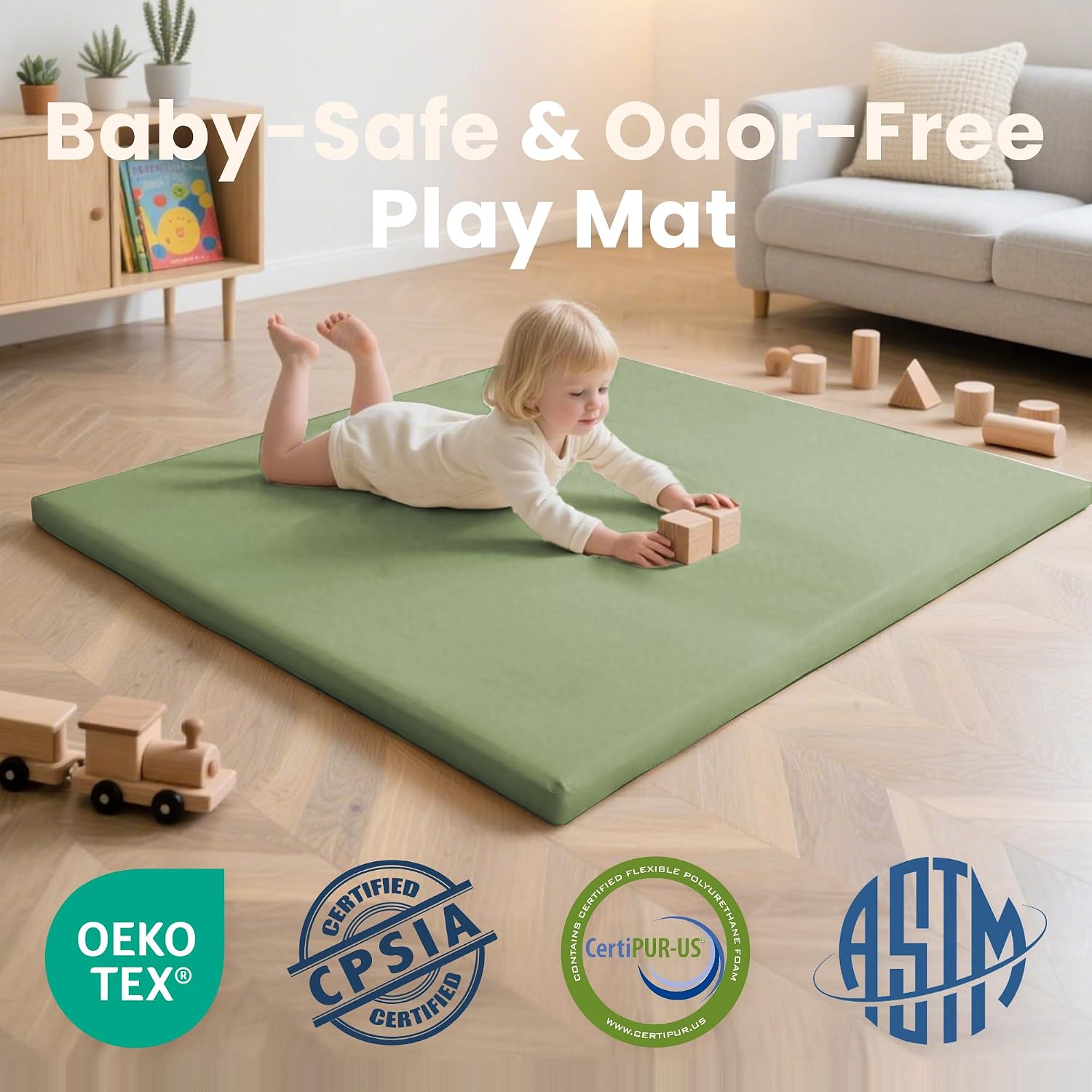 Detalle de Huloo baby play mat 50x50 inches