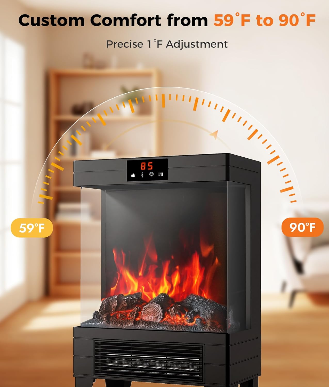 Thumbnail 6 de Oylus Electric Fireplace Stove Heater with Remote
