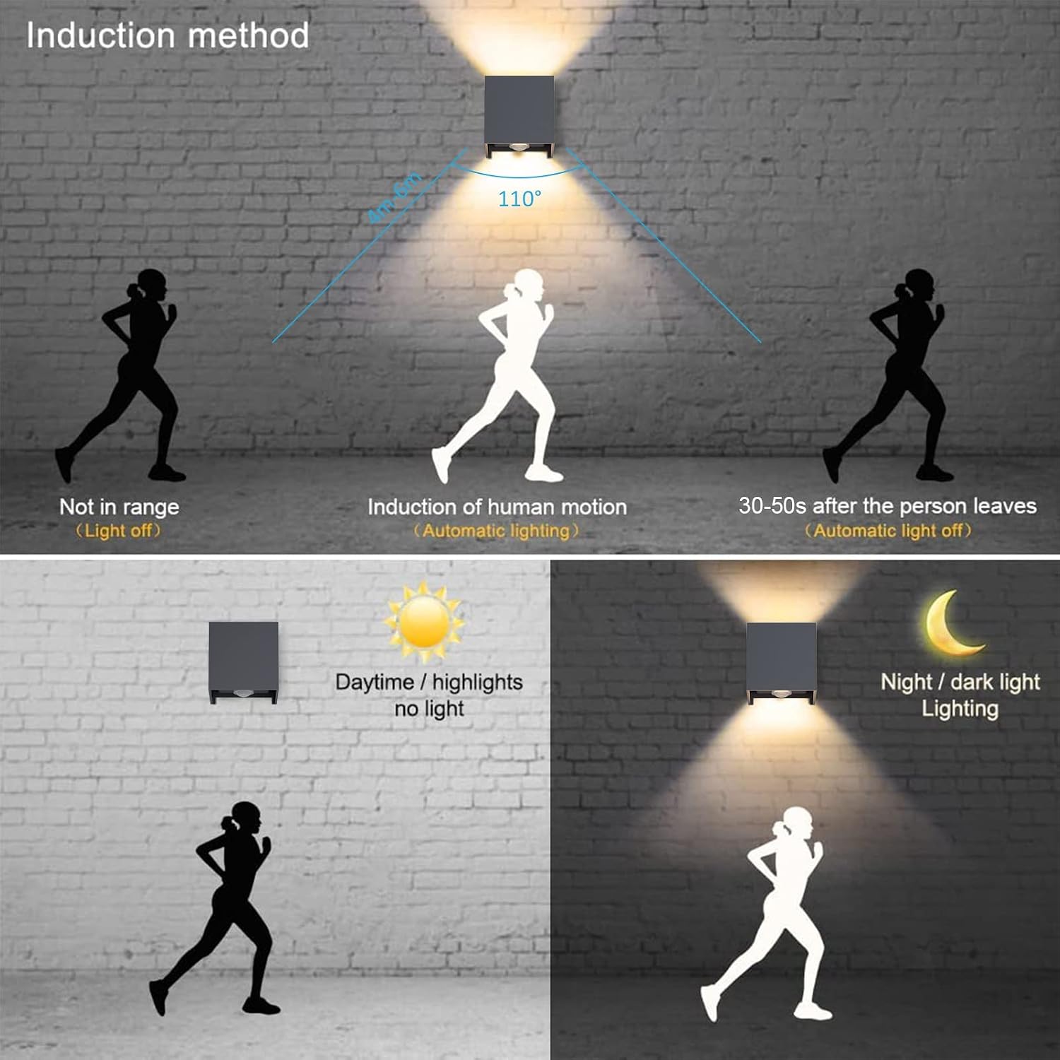 Thumbnail 3 de Klighten LED Wandleuchte 2er Set Bewegungsmelder