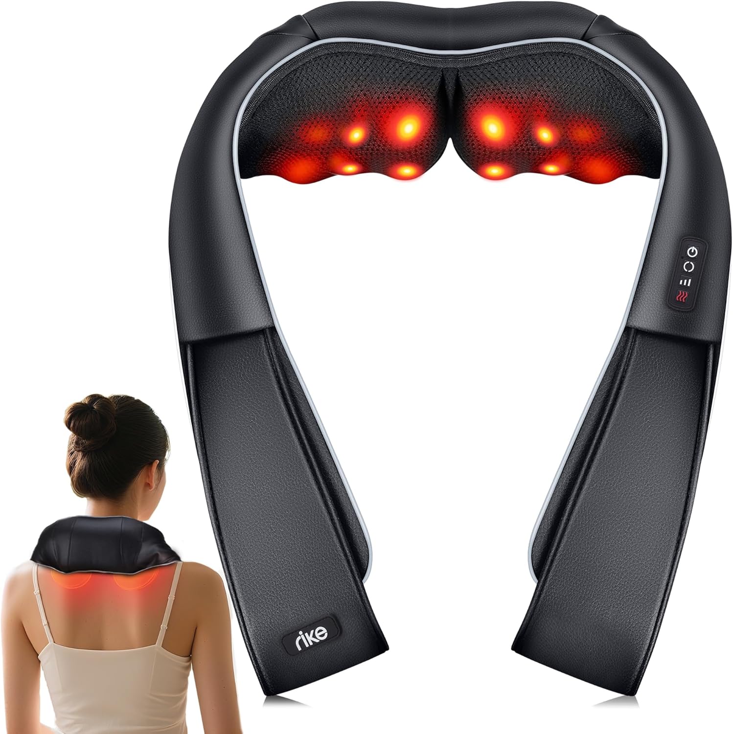Detalle de Masseur dos et cervicales avec chaleur - Shiatsu 8 têtes 3D