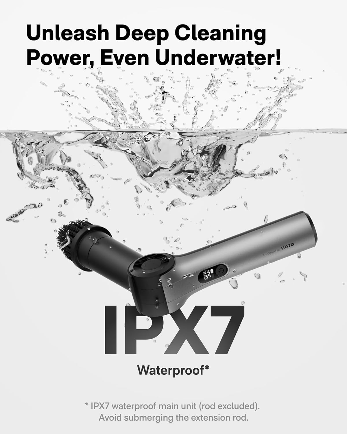 Thumbnail 6 de HOTO Flexi Cordless Electric Spin Scrubber with Adjustable Angle and Extendable Handle