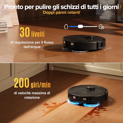 Detalle de roborock Qrevo S Pro: Robot Aspirapolvere Lavapavimenti con lavaggio a 75°C e stazione all-in-one