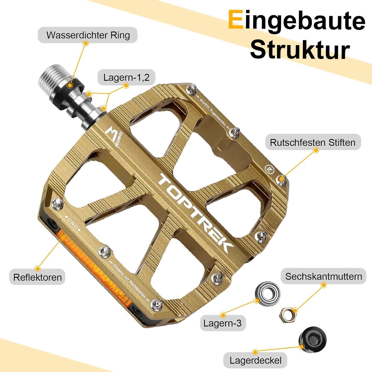 Detalle de toptrek Fahrradpedale CNC Aluminium 200 g
