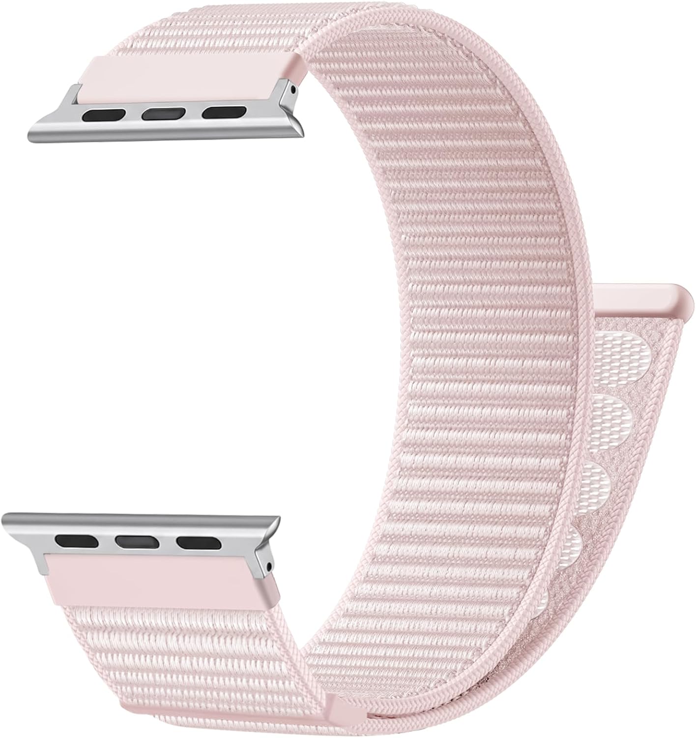 Detalle de CeMiKa Nylon Loop Strap for Apple Watch 40/41/38/42mm – Light Pink