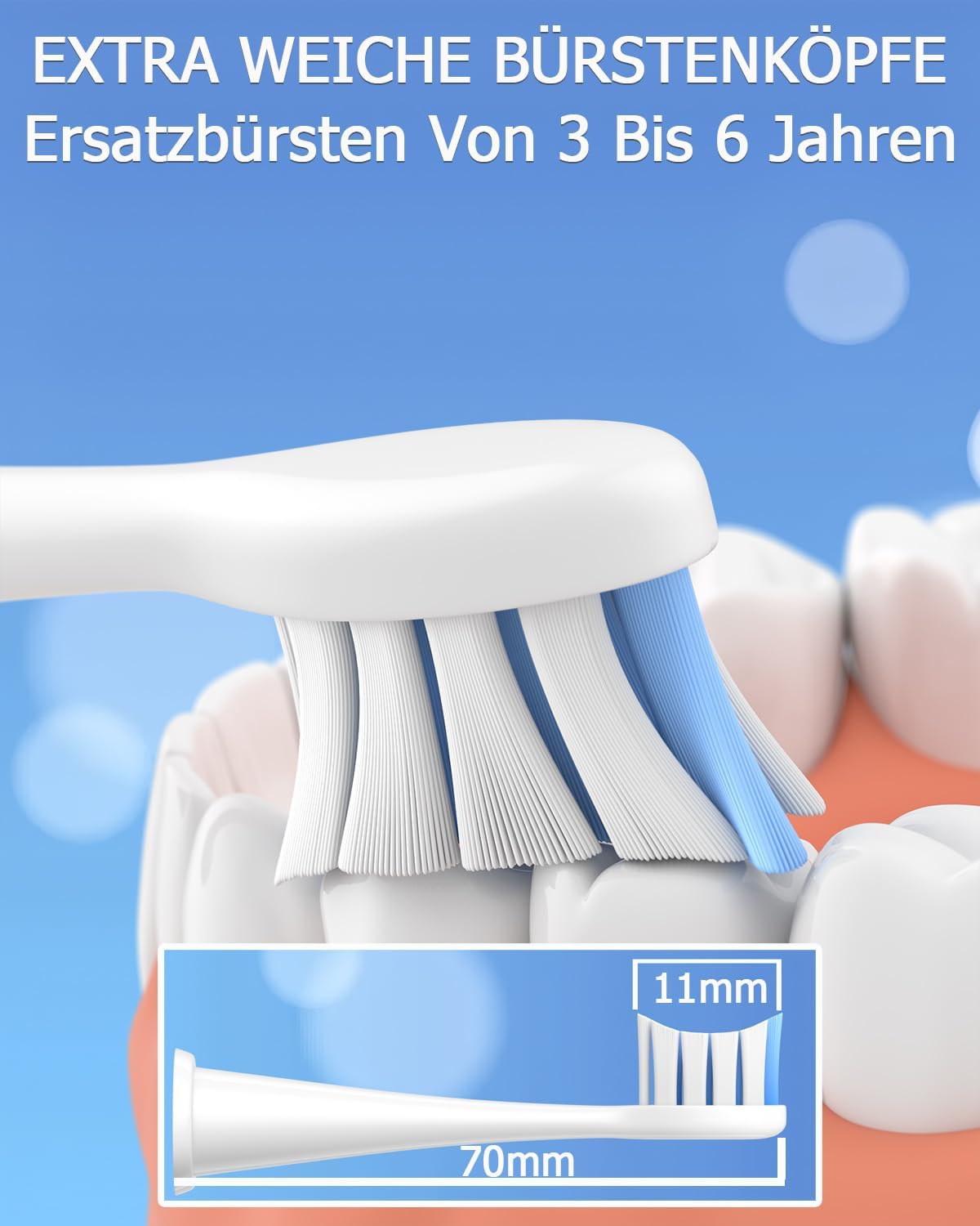 Detalle de Sulkiwe Kids Ersatzbürsten 8er für Philips Sonicare