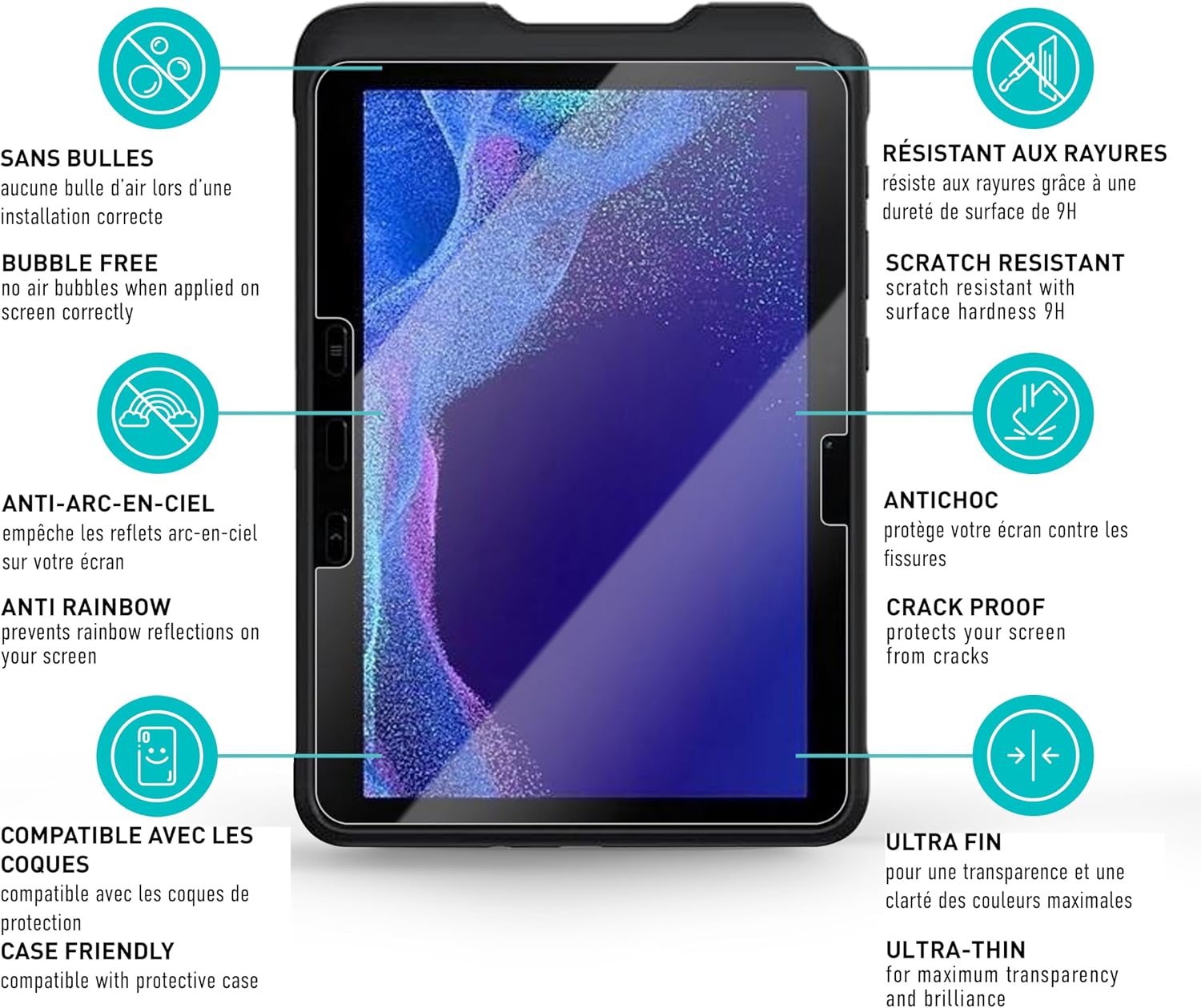 Detalle de smartect Verre Trempé pour Samsung Galaxy Tab Active 4 Pro (2 pièces) — protection HD claire anti-rayures