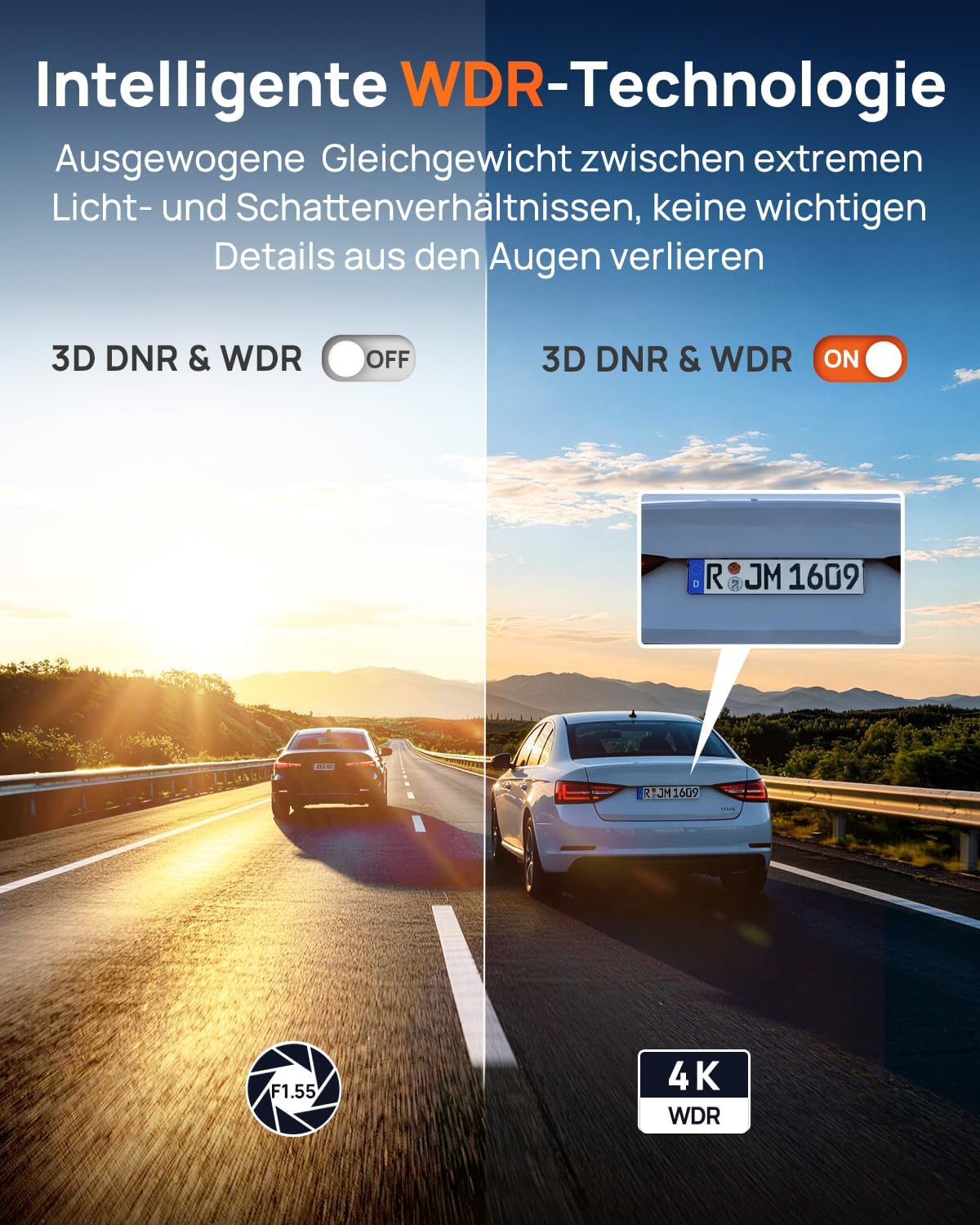 Detalle de 70mai M310 Plus 4K Dashcam – kompakte Frontkamera mit 360°-Montage und 24h Parküberwachung