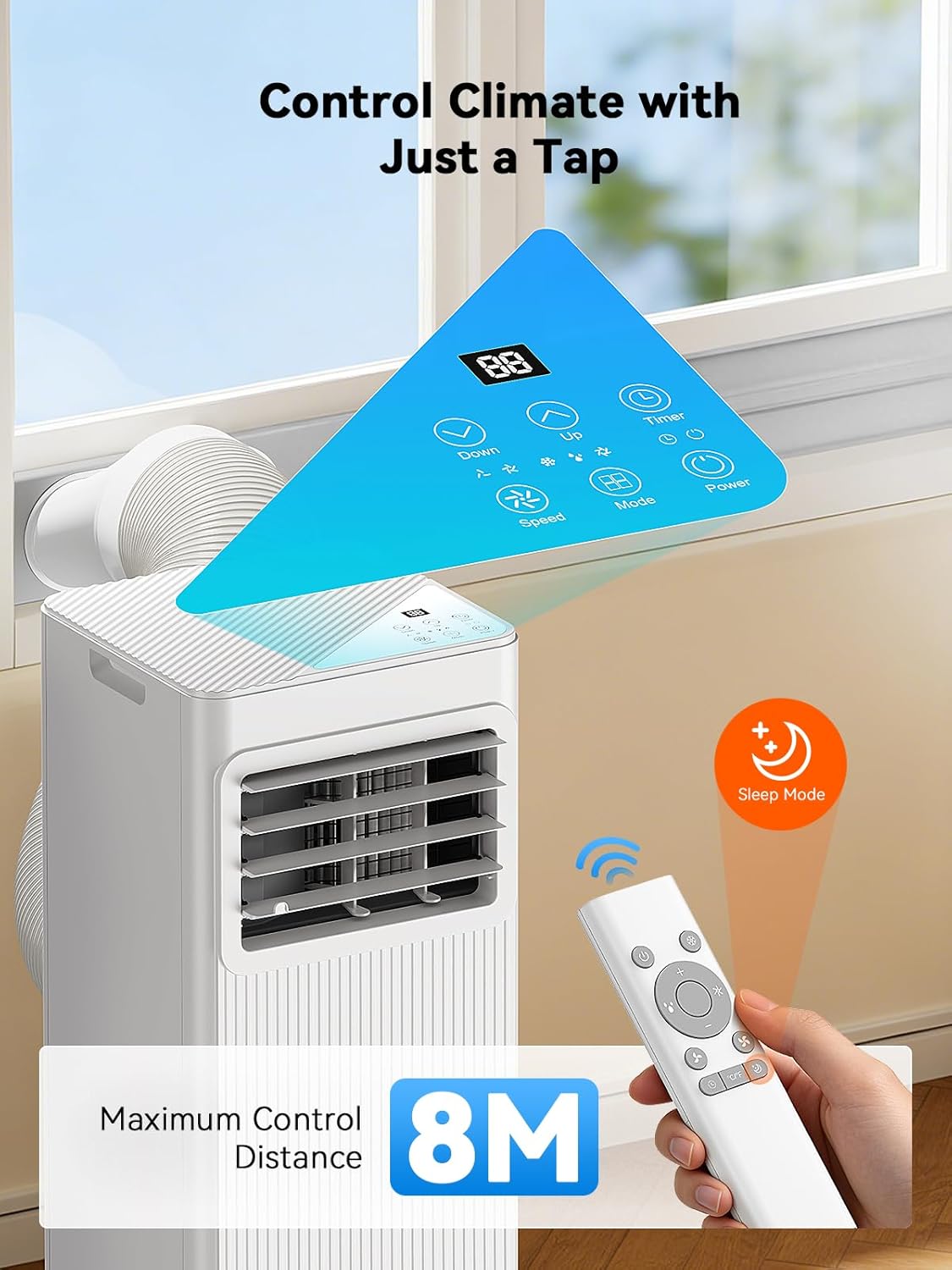 Thumbnail 4 de 7000 BTU 4-in-1 Portable Air Conditioner: Dehumidifier, Fan & Sleep Mode