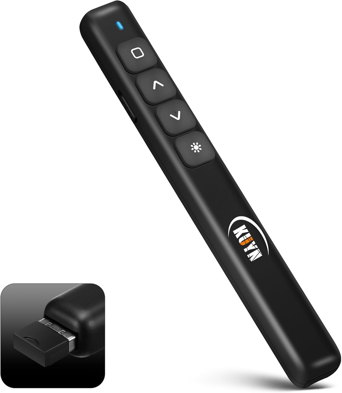 Kuiyn B3 Puntatore per presentazioni wireless con telecomando PowerPoint e ricevitore USB