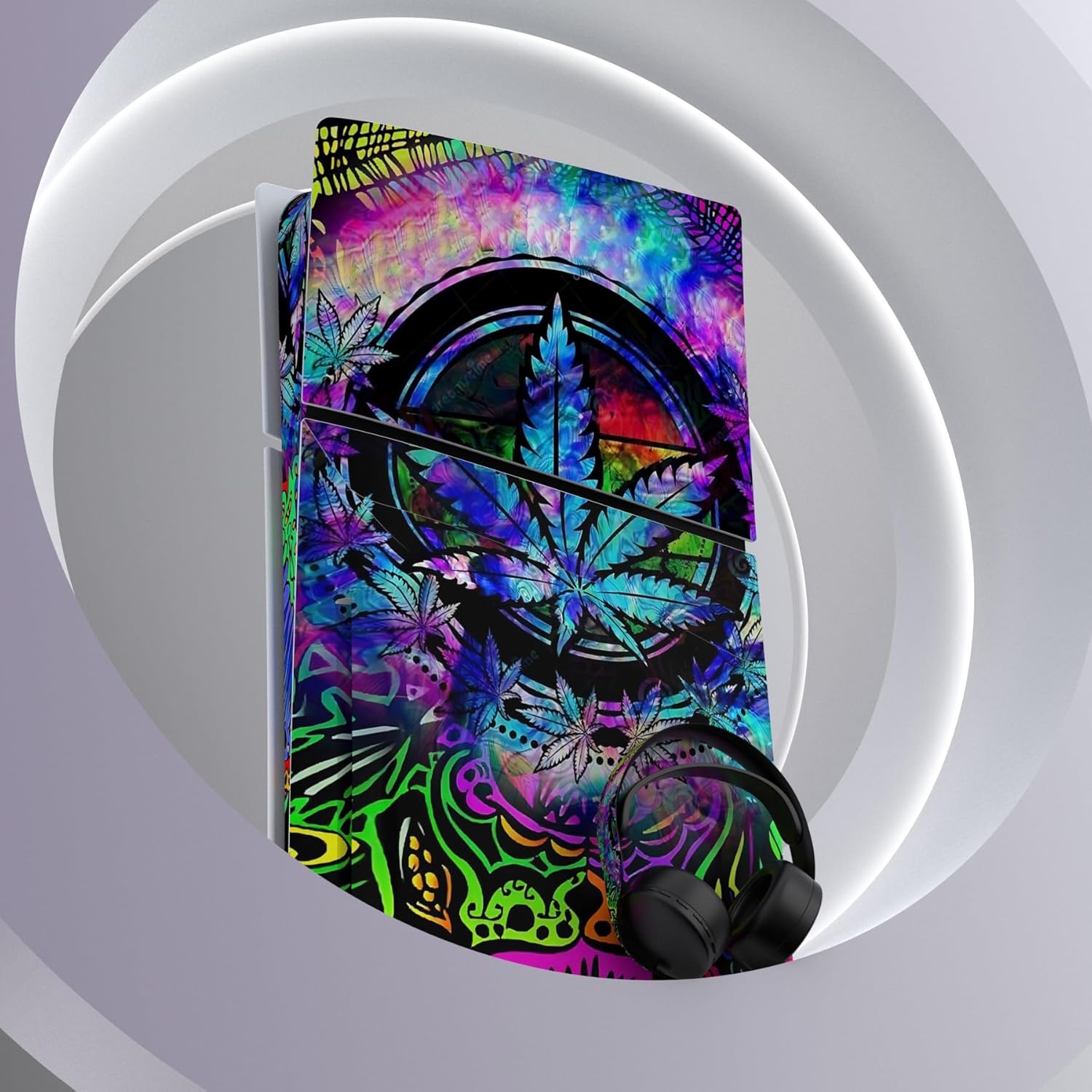 Thumbnail 5 de PlayVital Psychedelic Leaf skin for PS5 Slim