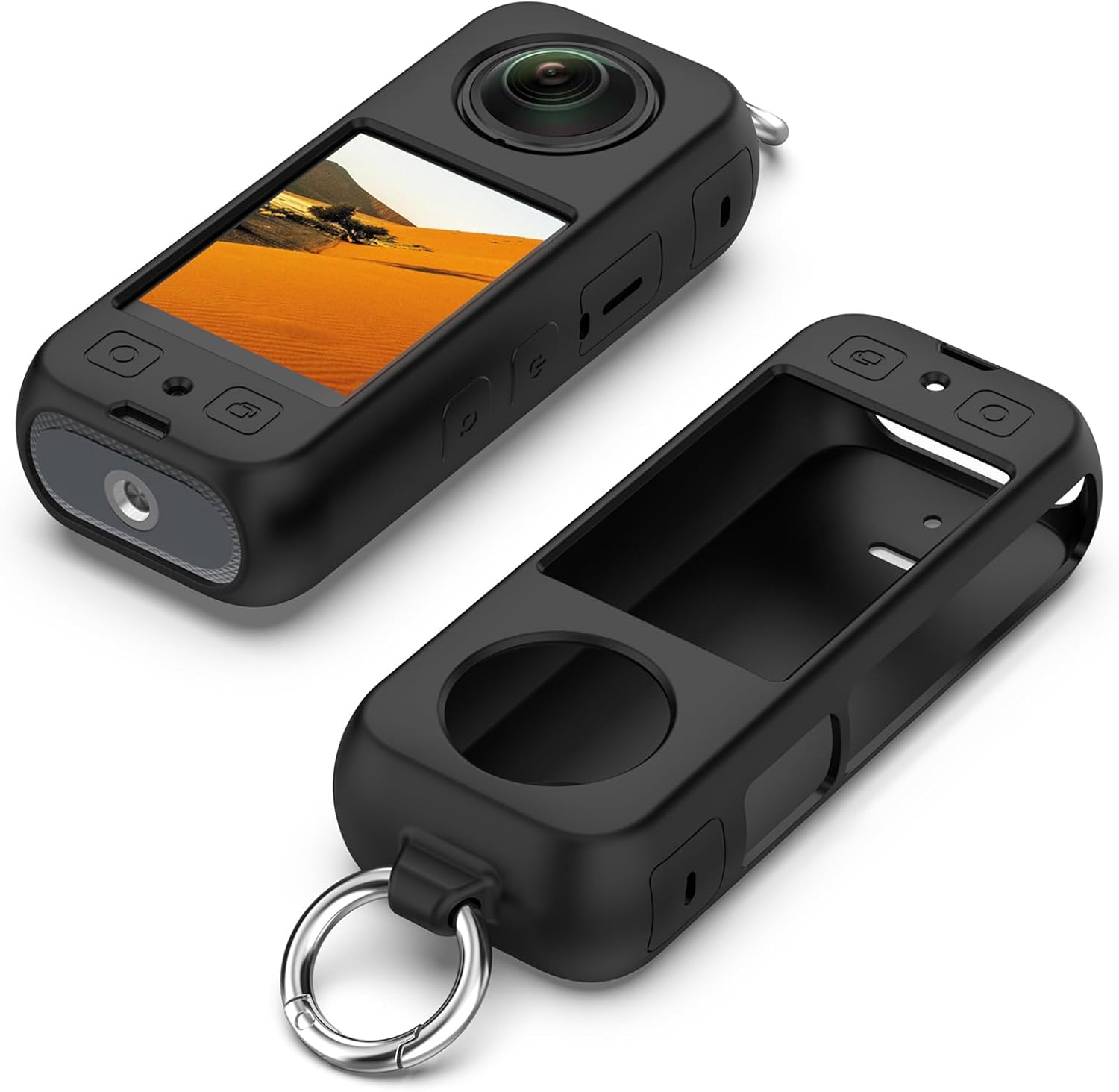 Detalle de Disscool Case Cover for Insta360 X3 – Soft Anti-Drop Silicone Protective Case (Black)