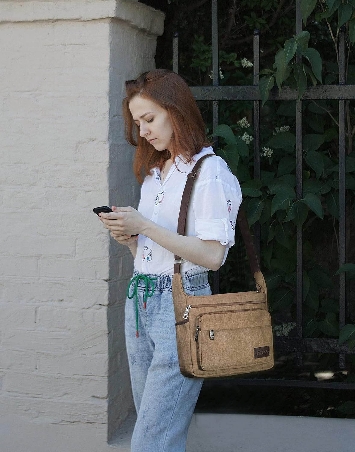 Thumbnail 2 de JAKAGO Canvas Messenger Bag (15 inch) – waterproof shoulder bag with multiple pockets for school, travel & work