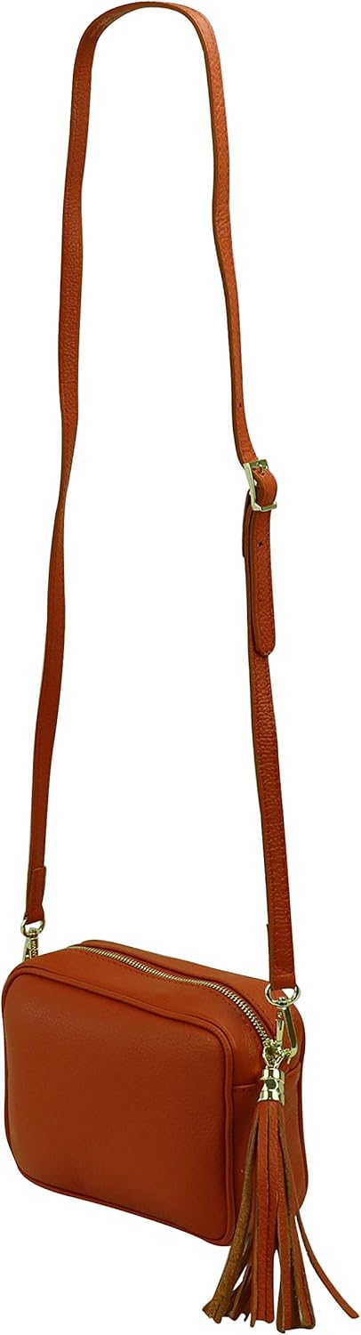 Detalle de SH Leder Chiara G209: Sac à bandoulière en cuir véritable, taille moyenne 21 x 15 cm
