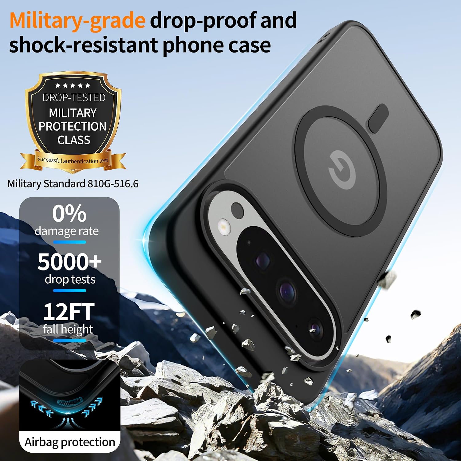 Thumbnail 2 de Jshru Magnetic Case for Google Pixel 9 Pro XL (MagSafe compatible) with HD Screen Protectors (Black)